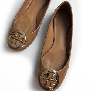 Tory Burch Quinn Quilted Patent Leather Flats